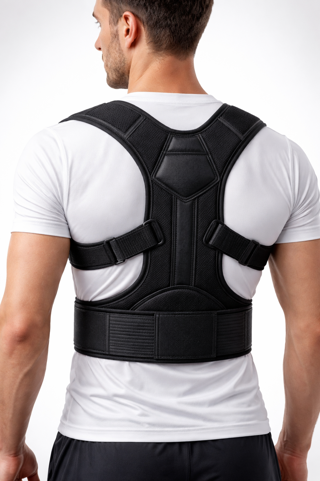 corrector de postura ajustable para espalda y hombros
